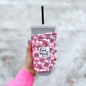 Pretty Pink Bows - Coffee Cozy - Love Mich Exclusive