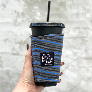 Blue Stripe - Coffee Cozy - Love Mich Exclusive