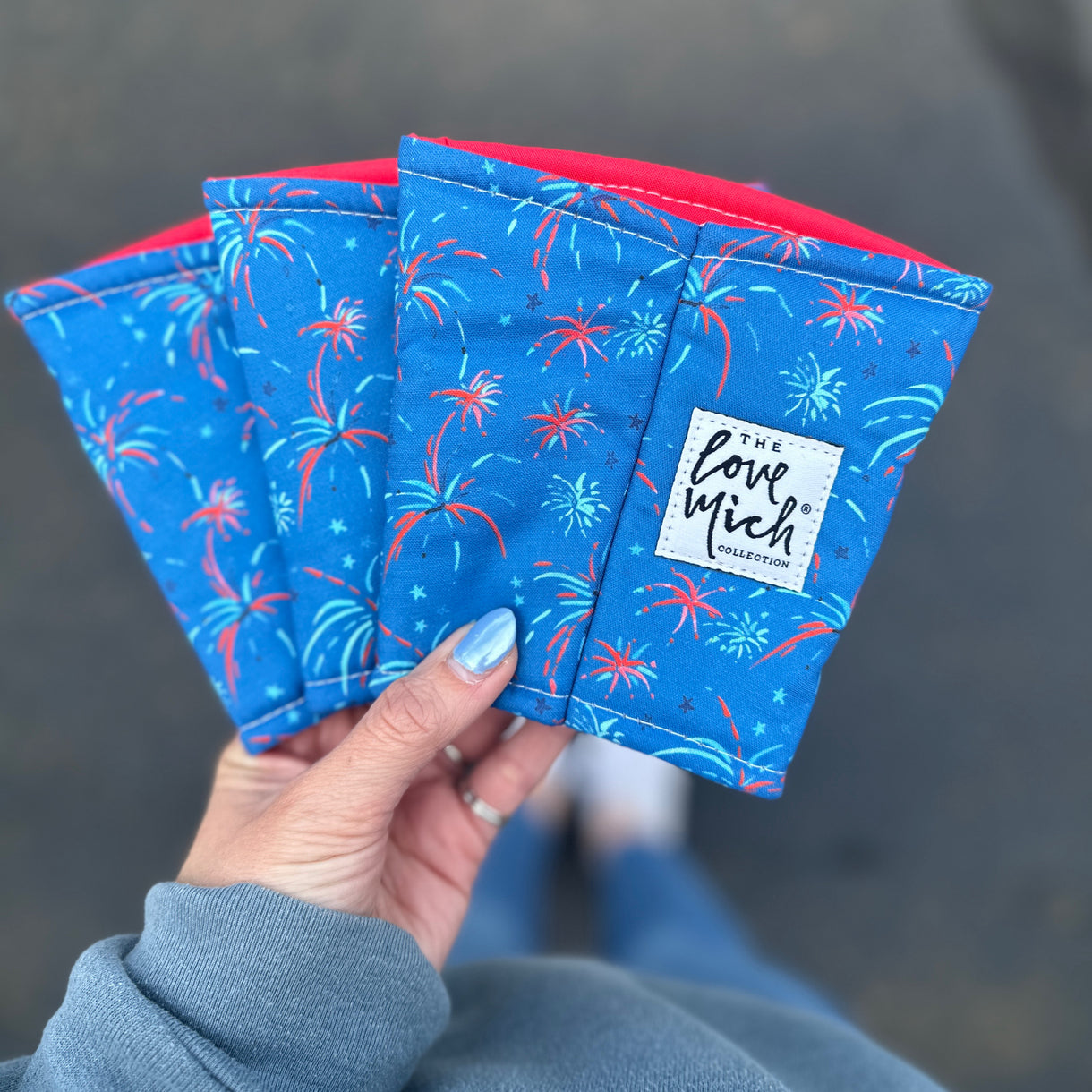 Fireworks Coffee Cozy Love Mich®