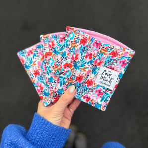 Pink Winter Floral - Coffee Cozy