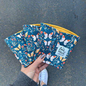Teal Butterflies - Coffee Cozy - Drink Sleeve