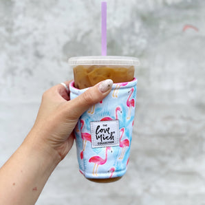 PRE-ORDER - Flamingos - Coffee Cozy - Drink Sleeve