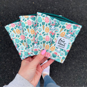 Earthy Green Bunnies - Coffee Cozy - Drink Sleeve