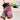 A hand holding a plastic cup with a cold soft drink, wrapped in a maroon and white gingham fabric cup sleeve decorated with cute illustrations of cows, wheat, food, and a teddy bear. The sleeve features a white label that reads "The Love Mich Collection."