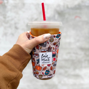 Cozy Season Doodles - Coffee Cozy - Drink Sleeve