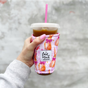 Preppy Bunnies - Coffee Cozy - Drink Sleeve
