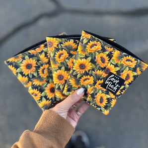 * Closed * PRE-ORDER - Black Sunflowers - Coffee Cozy - ships in November