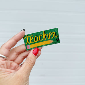 Sticker - TEACHER - 3 x 1.25"
