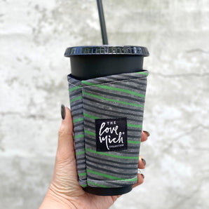 Green Stripe - Coffee Cozy - Love Mich Exclusive