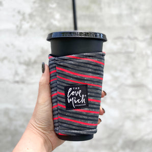 Red Stripe - Coffee Cozy - Love Mich Exclusive