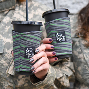 Green Stripe - Coffee Cozy - Love Mich Exclusive