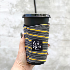 Yellow Stripe - Coffee Cozy - Love Mich Exclusive
